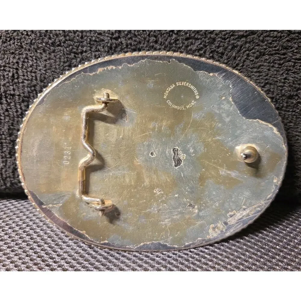 montana silversmith buckle Vntg Bullrider